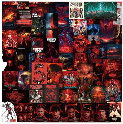 50pcs Strang Funny Thing 5 Stickers Packs for Teens Adults, Vinyl Waterproof Cool Gaming Decals for Laptop Water Bottles Skateboard Guitar