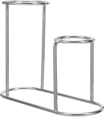 ERINGOGO Crystal Ball Holder for Desk: Metal Double Ring Frame & 5cm/3.5cm Inner Diameter - Displaying Gazing Sphere Stand Mineral Stone Rack for Home Office (Silver)