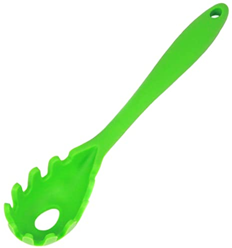 Chef Craft silicona espaguetis Pasta tenedor se puede lavar en lavavajillas resistente a las manchas verde