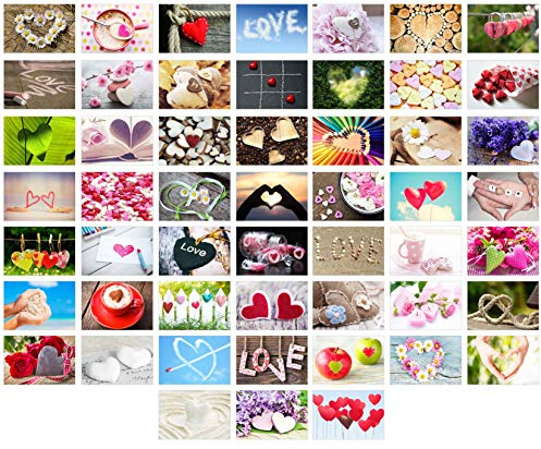 Edition Seidel Set de 52 cartes postales de mariage de qualité supérieure : une carte postale de chaque semaine – cadeau de mariage – amour cœur