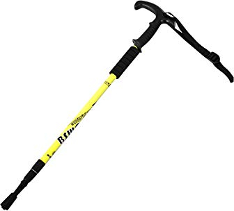 Bestgift Outdoor Kletterausrüstung Langlebig für Damen und Herren leicht Wanderstöcke Gelb Herren-3-Abschnitt T-Griff