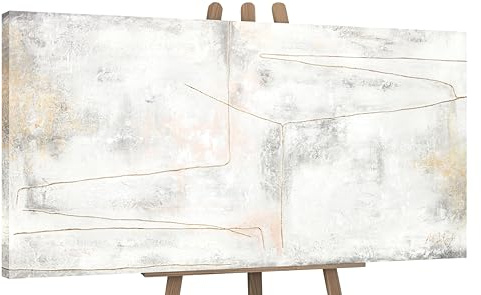 YS Cuadros pintados a mano abstractos Cinta de oro Art Cuadros para salon al oleo | pintura de arte pintada a mano 140x70 cm