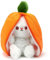 Peluche Lapin Jouet Jaune, 24cm Carottes Lapin Feature Plush Peluche Poupée en Peluche, Lapin de Pâques Figurine en Peluche Cadeau pour Enfants