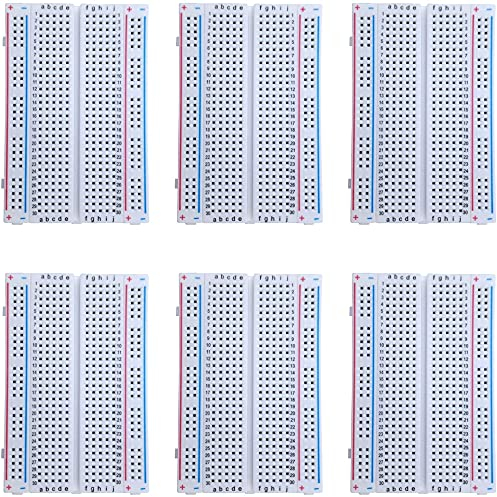 MMOBIEL 6pcs PCB 400 Points Solderless for Prototype Model Compatible with Arduino Home Projects Raspberry Pi 2 3 4 Distribution Connection Block Shield