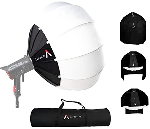 Aputure Lanterne 90 cm Softbox avec Jupe Auto-agrippante Compatible avec Toutes Les lumières Bowens comme Aputure 300X 300D II Amaran 200x 200D 60X 60D