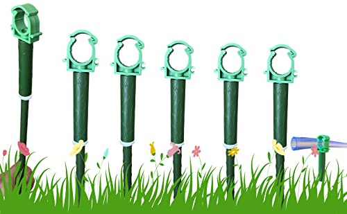 Crhexpva 1,9 cm Gartenschlauchführungshalter, 6 Stück, Grün, Kunststoff, Gartenschlauch-Stützspitze, Bewässerungsausrüstung