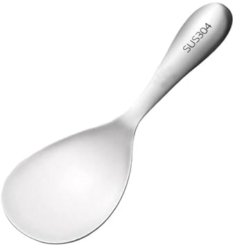 Norhogo 1 cucchiaio in acciaio inox 304, grande mestolo liscio da riso, cucchiaio da tavola e portata per casa, cucina e ristorante, pentole color argento