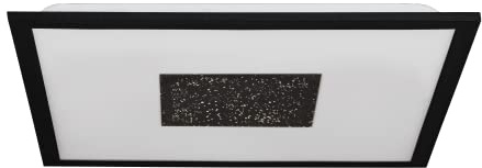 EGLO LED Deckenleuchte Marmorata, Deckenlampe mit Kristall-Effekt | Licht-Zonen einstellbar per Lichtschalter, Deckenbeleuchtung aus Metall in Schwarz und Kunststoff in Weiß, 45 x 45 cm