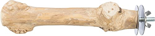 TRIXIE Vogel Käfigzubehör SITZSTANGE MIT SCHRAUBBEFESTIGUNG, KAFFEEHOLZ, 20 cm/ 20-30 mm - 58740