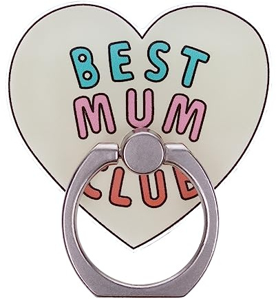 Best Mum Club Heart Mother Mummy Phone Ring Holder Grip Finger 360 Mount Stand Mobile Universal Loop for All Smartphones