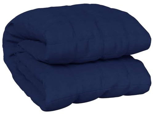 vidaXL Couverture Lestée Bleu 200x200 cm 13 kg en Tissu - Couette Apaisante pour l'Anxiété - Literie