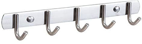 Hakenleiste 5 haken, Hakenleiste Kleiderhaken, Garderobenhaken Edelstahl, Bademantelhaken, Handtuchhalter, Handtuchhaken, Wandhaken, Huthaken, Schlüsselhalter wand, Coat hooks wall, garderobenleiste