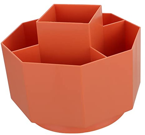 NUOBESTY Drehbarer Orange, Stiftehalter Kunststoff Schreibtisch