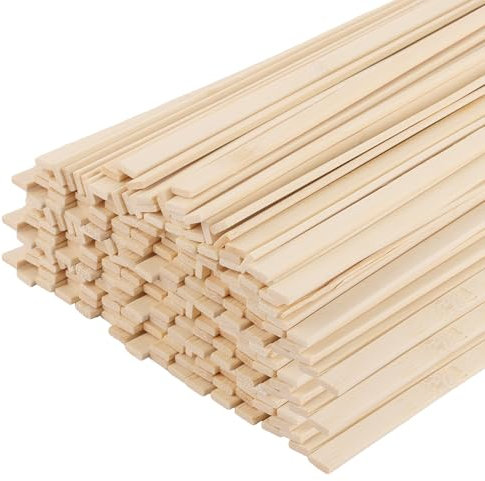 LDXDRU 200 Stück Holzstäbe zum Basteln, 30cmx3mmx9mm Zuckerwatte Stäbe Holzstäbchen Eisstäbchen Holz Bambusstäbe, Holz Farbrührer, Holzleisten zum Basteln für DIY Bastelprojekte