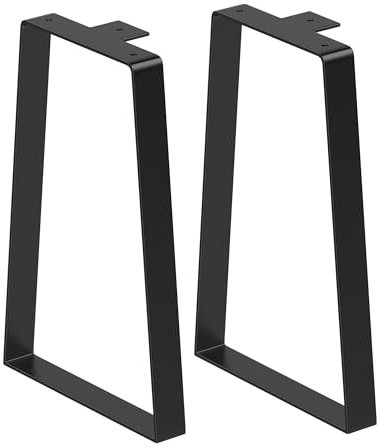 TITECK 2stk Tischbeine Möbelfüße 40cm/16'' Metall Trapeze Tischfüße für DIY möbel, Esstisch, Schreibtisch, Stizbank, Stuhlbein Schwarz