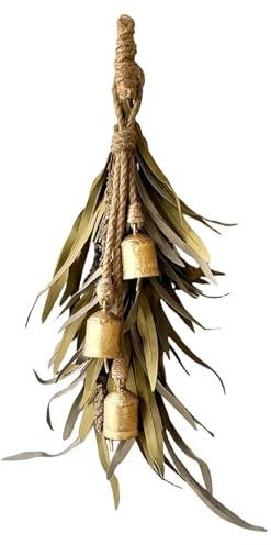 Coronas de Navidad para la puerta principal con campana, coronas de invierno para la puerta principal, decoración rústica vintage, decoración del hogar para exteriores, decoraciones navideñas