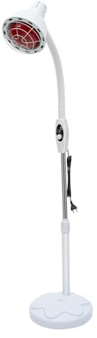 Pinuox Lampada a infrarossi, 275 W, lampada a luce rossa, temperatura regolabile con griglia di protezione, lampada a infrarossi