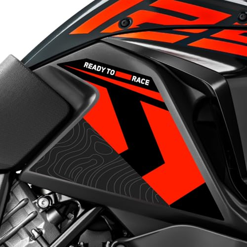 Az Graphishop Seitliche Tankpads kompatibel mit KTM 1290 Super Adventure S 2017-2018 Desert Style L-211 (Schwarz)