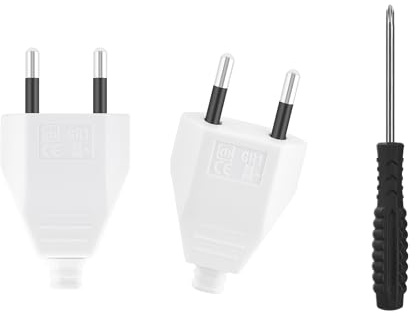 Stücke Eurokupplung Flach, Euro Kupplung 230v Flach,Schuko Kupplung Flach, Eurostecker Flach für Schuko Stecker Flach(Weiß),Kupplung 230V (White, 2 Stücke)