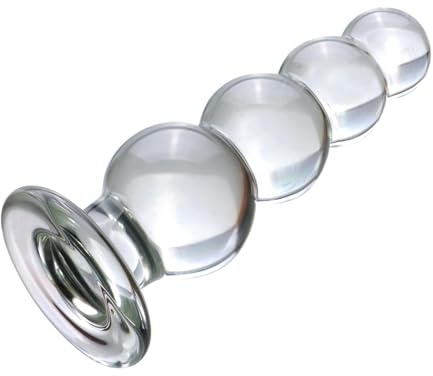 Perline Anali in Vetro Liscio Plug Anale in Vetro Super Grande, Dildo Anale in Cristallo di 3 Dimensioni Butt Plug Dildo in Vetro Stimolazione Punto G Massaggiatore Prostatico Giocattolo Del Sesso