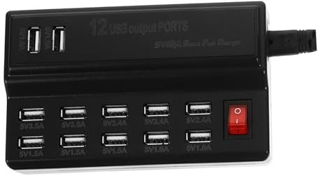 FONDOTIN Port USB Ladegerät Für Schnelles Laden Mehrerer Geräte Reisestation Für Smartphones Tablets Und USB-geräte Schwarz