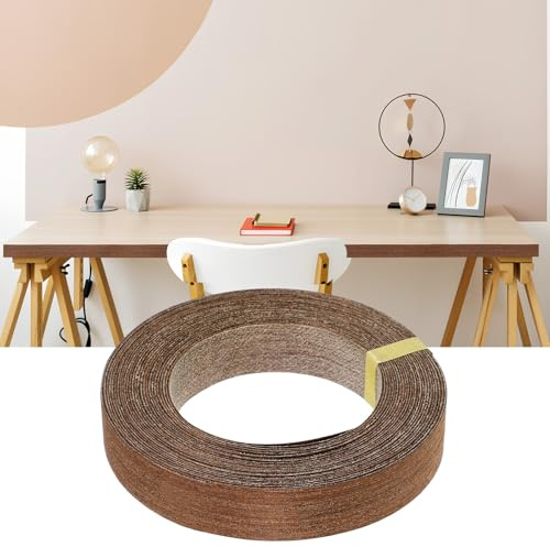 HYTROVE Birch Wood Edge Banding Strip 2.2Cm Wide by 8M Long, Natural Brown Wood Veneer with Enhanced Durability and Elegant Appearance, for Cabinet Repairs and Furniture Restoration
