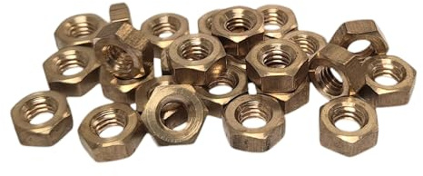 M4 Hexagon Brass Full Nuts – Pack of 25 | For Use with M4 Brass Pan Head Screws