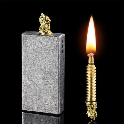 Briquet à kérosène Match, portable for une utilisation en extérieur, corps en métal, avec allumettes permanentes, flamme douce, convient aux hommes comme cadeau(Silver)