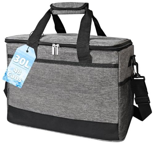 Kühltasche Groß 30L, Kühltasche Faltbar, Kühlbox - Mit Tragegurten, Auslaufsicher, Wasserdicht Isoliertasche, Ideal für Reisen, Camping, Familie Grillen, Lebensmitteltransport