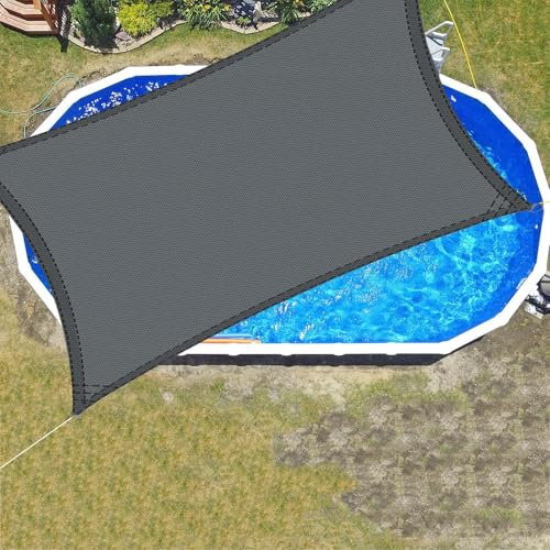 SRHIMEOS 6x6m Vela Ombreggiante Giardino Antipioggia, Telo Parasole Impermeabile per Terrazza, Copertura Rettangolare Anti-UV da Esterno, Tende a Vela per Esterni, Cortile, Piscina