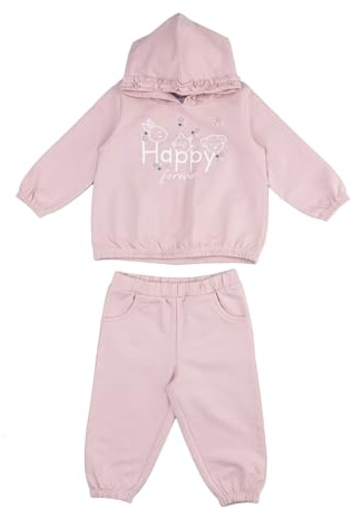 Prénatal, Completo Tuta non Felpata, Pantalone Lungo e Felpa in Morbido Cotone, Bimba, 18-24 Mesi, Rosa