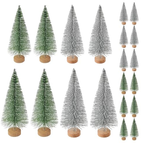 BEELUKY 20 Pezzi Miniatura Albero di Natale, Mini Albero di Natale,Albero di Natale Artificiale,per Paesaggi di Natale Artigianato Decorazioni per La Stanza Decorazione per Feste