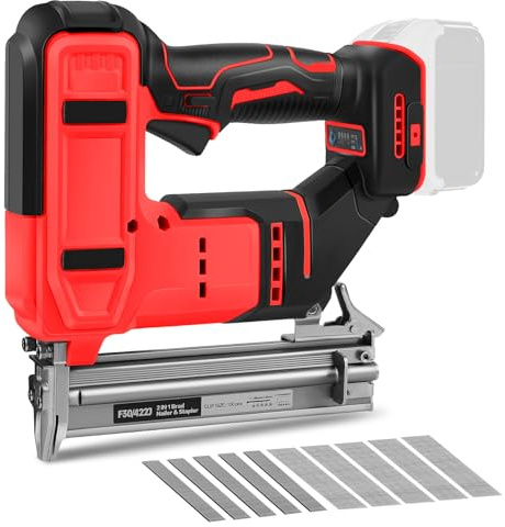 FormiPow 18 Gauge 2 in 1 Brad Nailer/Narrow Crown Stapler for Milwaukee M18 Battery, Brushless Cordless Nail Gun with 1000 Nails & Staples, Brad Nailer for Woodworking and Upholstery (No Battery)