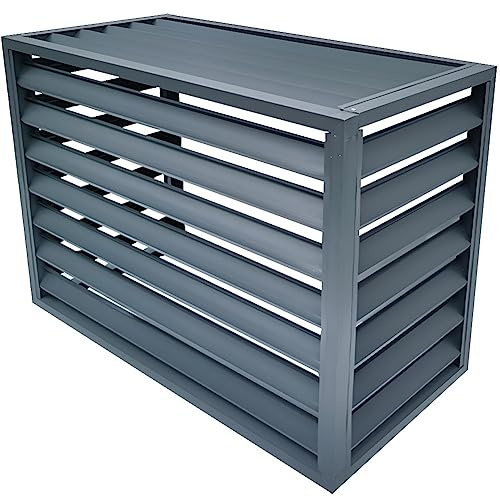Aluminium-Abdeckung für den Außenbereich – rostfreies Lamellenzaun-Design, freistehender Klimaanlagenschutz, stilvoller Raumteiler, witterungsbeständig und verformungsfest