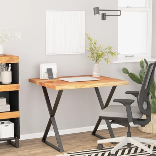 ULUYYUC Tischplatte 80x80 cm Akazie Massivholz 2,5 cm Naturkante Echtholz Platte als Schreibtischplatte oder Küchentisch Modernes Design Robust for Home Office Esszimmer