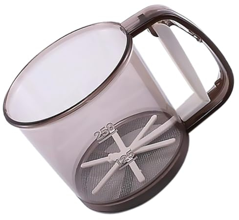 NUOBESTY Tamis à Farine à Mailles Fines 15,5X10 CM Manuel en Acier Inoxydable Fonction Mesure Cuisine Domestique et Pâtisserie