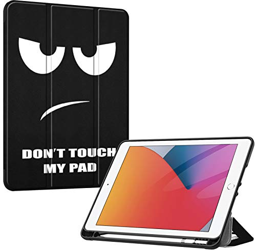 Fintie Hülle für iPad 9./8./7. Generation (10,2 Zoll, 2021/2020/2019) | Schutzhülle mit Stifthalter, Weiche Rückabdeckung, stoßfester Schutz & Auto Sleep/Wake für iPad 10.2 Zoll, Don't Touch