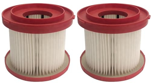 2 x HEPA-filter/filterpatron/dammsugarfilter/lamellfilter för Milwaukee M18 VC2-0, M18 VC-0, M28 VC-0, M18 0880–20 batteridammsugare