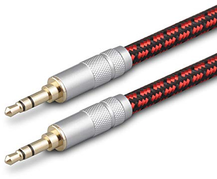 Primeda -3.5mm to 3.5mm AUX Cable, 6.5ft/2M - Audiophile AUX Cord Audio Cable -HEAVY DUTY and great for Car, Smartphone,Headphone, Tablet, Home Stereos, Laptop and More- Red