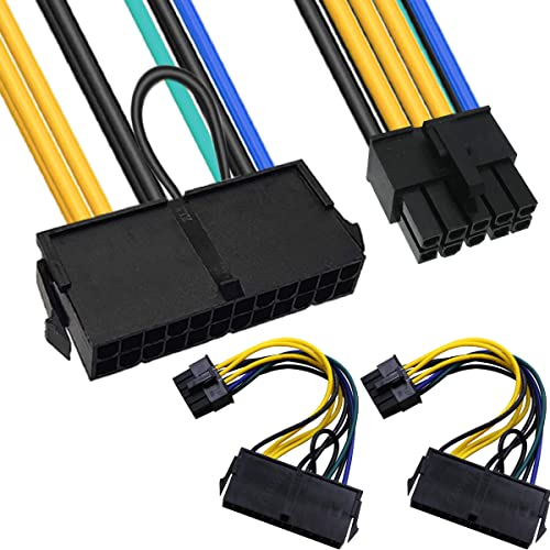 Xiatiaosann 24-pin auf 10-pin ATX Netzteil Hauptnetzteil Kabel für Lenovo für IBM, 2 Stück 24-pin Stecker zu 10-pin Stromkabel Adapter Kabel für Mainboard, 13 cm
