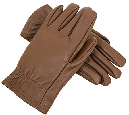 Herren Echtleder Lederhandschuhe Kuhleder dunkel cognac Größe L