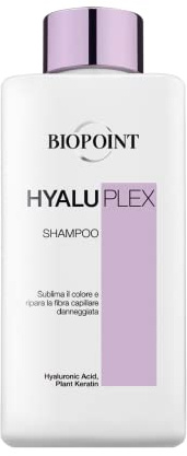 Biopoint Hyaluplex – Shampoo con Cheratina per Capelli Colorati e Trattati, Azione Rinforzante e Idratante, con Acido Ialuronico, Restituisce Luminosità al Capello Stressato, 200 ml