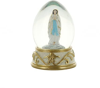 Bola de Nieve Notre Dame de Lourdes 6,5 cm - Artículos Religiosos de Navidad - Culto Cristiano de Vidrio