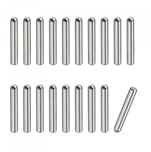sourcing map 50Stk Spannstifte 304 Edelstahl Rund Flach Holz Stützregale Befestigung 2x15mm