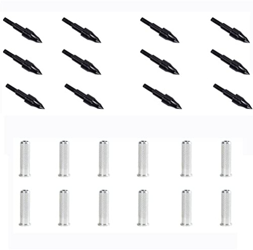 Baymate 12 Stück Bogenschießen Aluminium Pfeile Insert, Ersatz Pfeile Insert, Standard 6,2mm / 0,24in Aluminium Carbon Pfeilschaft Jagd Zubehör