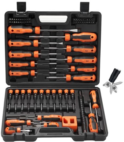 Set di 70 cacciaviti magnetici con custodia, kit di cacciaviti di precisione, include strumenti di precisione a taglio, Phillips, Torx, esagonali, quadrati, Pozidriv e strumenti di precisione per