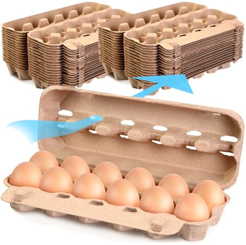 Zhanmai 100 scatole portauova ventilate per contenere fino a 12 uova, robuste, robuste, in cartone naturale
