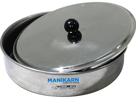 MANIKARN Test Sieve 8 Inch (200mm) – Stainless Steel LID & Receiver Set – Grade 304 Frame & Mesh – Lab Sieve for Soil, Sand & Particle Size Analysis
