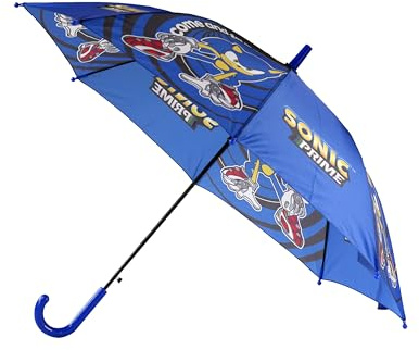 CYPBRANDS Sonic-Paraguas, Sombrilla infantil, Diámetro 48 cm, Automático, Color azul, Producto Oficial