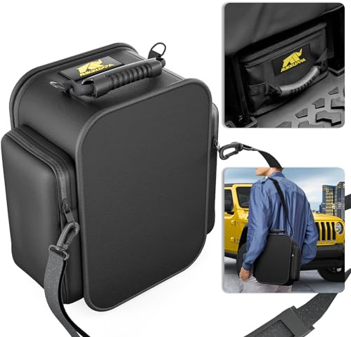 MIKKUPPA Under Seat Storage - Compatible with 2007-2024 Jeep Wrangler JK JL JLU Sports Rubicon Gladiator JT - Portable Rear Under Seat Storage Organizer Tool Kit | JK JL JLU Sports Rubicon JT, Portable Rear Under Seat Storage Organizer Tool Kit